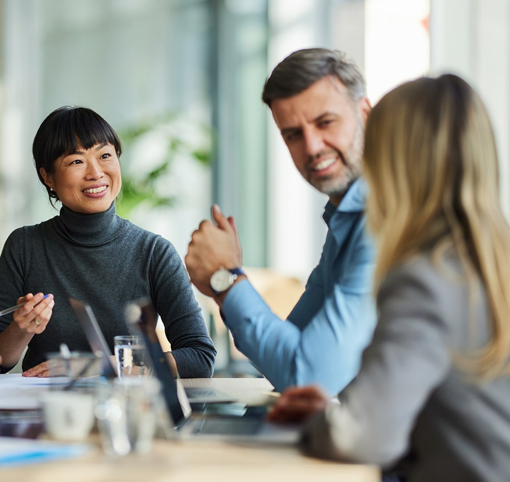 People working at table